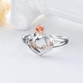 TOUPOP Sterling Silver Rose Flower Love Heart Ring For Grandmother Gift-0-4