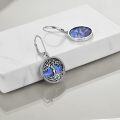 wholesale 925 Sterling Silver Abalone Shell Tree of Life Drop Earrings for Women Girl's-0-2
