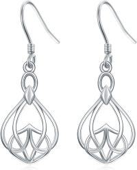 wholesale 925 Sterling Silver Teardrop Celtic Knot Drop Earrings - Irish s for Women-Celtic Style-15