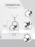 wholesale 925 Sterling Silver Heart Pendant with Black and White French Bulldog Charm Necklaces for Women Gifts-0-1