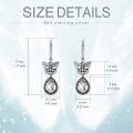 wholesale 925 Sterling Silver Butterfly Earrings with Austrian Simulated Birthstone Crystals Vintage Retro Oxidized Dangle Drop Jewelry Gifts for Women-0-4