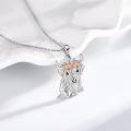 wholesale 925 Sterling Silver Highland Cow Flower Crown Charm Pendant Necklace for Women Girls  45cm Chain Length-0-3