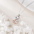 wholesale 925 Sterling Silver Cute Fox Cartoon Pendant Necklace for Women Gifts-0-2