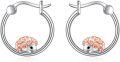 wholesale 925 Sterling Silver Hedgehog Hoop Earrings - Adorable Animal  for Her-0-0