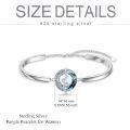 wholesale 925 Sterling Silver White Opal Moon and Star Bracelet, October Birthstone Crystal Bangle, Adjustable Women's Jewelry Gift-0-5