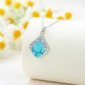 wholesale Sterling Silver Natural Gemstone Teardrop Filigree Celtic Knot Necklace-0-15