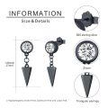 wholesale S925 Sterling Silver Black Triangle Spikes CZ Studs Dangle Earrings for Women and Men - Hypoallergenic  Set-0-1