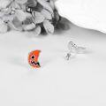 wholesale 925 Sterling Silver Orange Jack-o'-Lantern Studs Halloween Earrings for Women and Girls-0-2