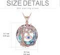 wholesale Sterling Silver Crystal Evil Eye Tree of Life Pendant Necklace - Gold Plated-0-41