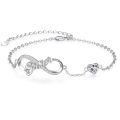 wholesale 925 Sterling Silver Birthstone Sister Infinity Bracelet with Heart-0-0