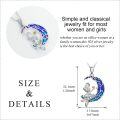 wholesale 925 Sterling Silver Blue Enamel Mermaid Heart Pendant Necklace Gifts for Women-0-2