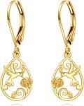 wholesale 14K Gold Opal Butterfly Drop Dangle Lever Back Earrings for Women-0-0