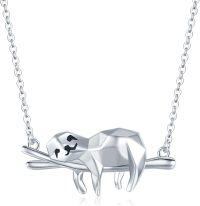 wholesale 925 Sterling Silver Origami Cat Slide Charm Necklace - Cute Kitten s for Girls & Women-C-Origami Sloth
