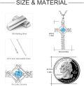wholesale 925 Sterling Silver Turquoise Celtic Knot Cross Pendant Necklace s for Women-0-5