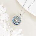 wholesale 925 Sterling Silver 90th Birthday Gifts for Women Tree of Life Necklace with Blue Crystal Mothers Day Christmas s for Mother Wife-0-4