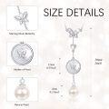 wholesale 925 Sterling Silver Mother-of-Pearl Butterfly Pendant Lariat Necklace w/ Cultured Freshwater Pearl & Cubic Zirconia - 34 Chain Length-0-1