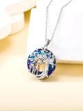 TOUPOP Sterling Silver Crystal Giraffe Tree Of Life Pendant Necklace-0-1