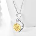 wholesale 925 Sterling Silver Infinity Sunflower Daisy Pendant Necklace for Women-0-1