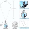 wholesale 925 Sterling Silver Black Cat & Blue Stone Pendant Urn Keepsake Jewelry for Ashes Memory Holder with Funnel and Fill Tool-0-1