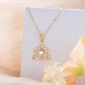 wholesale 14K Gold Diamond Triquetra Trinity Knot Pendant Necklaces for Women s-0-1