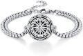 wholesale 925 Sterling Silver Compass Charm Bracelet with Chain - Adjustable Size s for Women-0-0