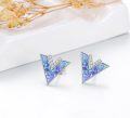 wholesale Sterling Silver Opal V Shape Stud Earrings for Women Minimalist-0-18