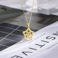wholesale 14K Gold 0.75 ct Moissanite Star Knot Pendant Necklace for Women and Girls-0-4