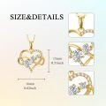 wholesale 14K Gold Diamond Heart Infinity Pendant Necklace - 3 CTW (Moissanite)-0-5