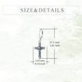 wholesale 925 Sterling Silver Cross Earrings with Abalone Shell Inlay Leverback Dangle Drop Religious Jewelry for Women and Men-0-3