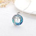 wholesale 925 Sterling Silver Blue Crystal Tree of Life Initial Necklace Family Letter Pendant Birthday Mother s Day Gifts for Her-0-22