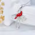TOUPOP Sterling Silver Red Cardinal Pendant Necklace Memorial Jewelry-0-4