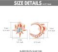 wholesale 14K Rose Gold  Crystal Moon & Star Stud Earrings for Women-0-2