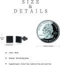 wholesale 925 Sterling Silver Square Black Onyx CZ Stud Earrings for Women and Men-0-1