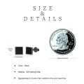 wholesale 925 Sterling Silver Square Black Onyx CZ Stud Earrings for Women and Men-0-1