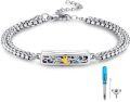 wholesale 925 Sterling Silver Hummingbird Floral Cremation Urn Bracelet for Women - Memorial Keepsake Jewelry with Funnel and Fill Tool-0-0