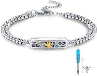 wholesale 925 Sterling Silver Hummingbird Floral Cremation Urn Bracelet for Women - Memorial Keepsake Jewelry with Funnel and Fill Tool-F-Hummingbird