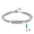 wholesale 925 Sterling Silver Hummingbird Floral Cremation Urn Bracelet Wholesale for Women - Memorial Keepsake Jewelry with Funnel and Fill Tool-0-0