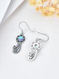 wholesale 925 Sterling Silver Blue Moonstone Leverback Dangle Drop Earrings for Women-0-2