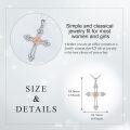 wholesale 925 Sterling Silver Rose Flower Cross Pendant Necklace Jewelry for Women and Girls-0-3