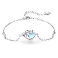 wholesale 925 Sterling Silver Moonstone Butterfly Bracelet-A-Leaf