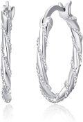 wholesale 925 Sterling Silver Twist Design Hoop Earrings for Women and Men - 3cm Diameter Minimalist Fashion  Idea-0-0