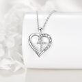 wholesale 925 Sterling Silver Heart-Shaped Cross and Sea Turtle Pendant Necklace for Women Girls  45cm Chain Length-0-3