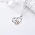 TOUPOP Sterling Silver Stone Sister Pendant Necklace Birthday Christmas Jewelry Gift-0-4