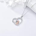 TOUPOP Sterling Silver Stone Sister Pendant Necklace Birthday Christmas Jewelry Gift-0-4