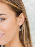 wholesale 925 Sterling Silver Blue Opal Teardrop Owl Dangle Earrings s for Women-0-4