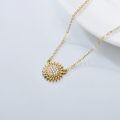 wholesale 14K Gold Diamond Sunflower Heart Pendant Necklace - You Are My Sunshine Gift-0-4