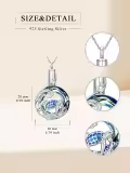 TOUPOP Sterling Silver Stone Cremation Urn Necklace For Women Ashes Keepsake-0-4