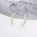 wholesale 925 Sterling Silver White Opal Curved Ear Climber Non-Hypoallergenic Crawler Earrings for Women Girls Gifts Jewelry 4cm Long-0-4