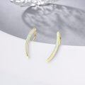 wholesale 925 Sterling Silver White Opal Curved Ear Climber Non-Hypoallergenic Crawler Earrings for Women Girls Gifts Jewelry 4cm Long-0-4
