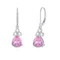 wholesale 925 Sterling Silver Garnet Teardrop Earrings-0-0